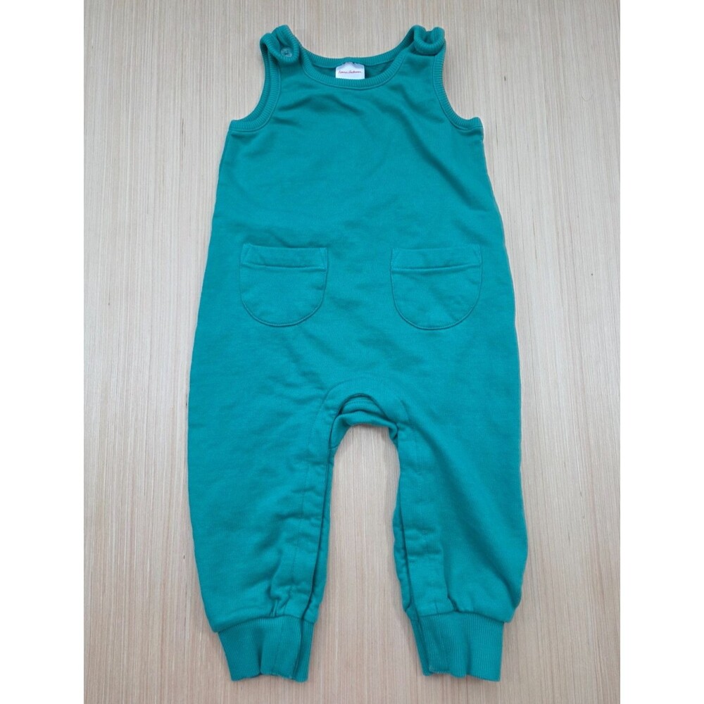 Hanna Andersson Turquoise Cotton French Terry Romper Overalls 2T 85cm